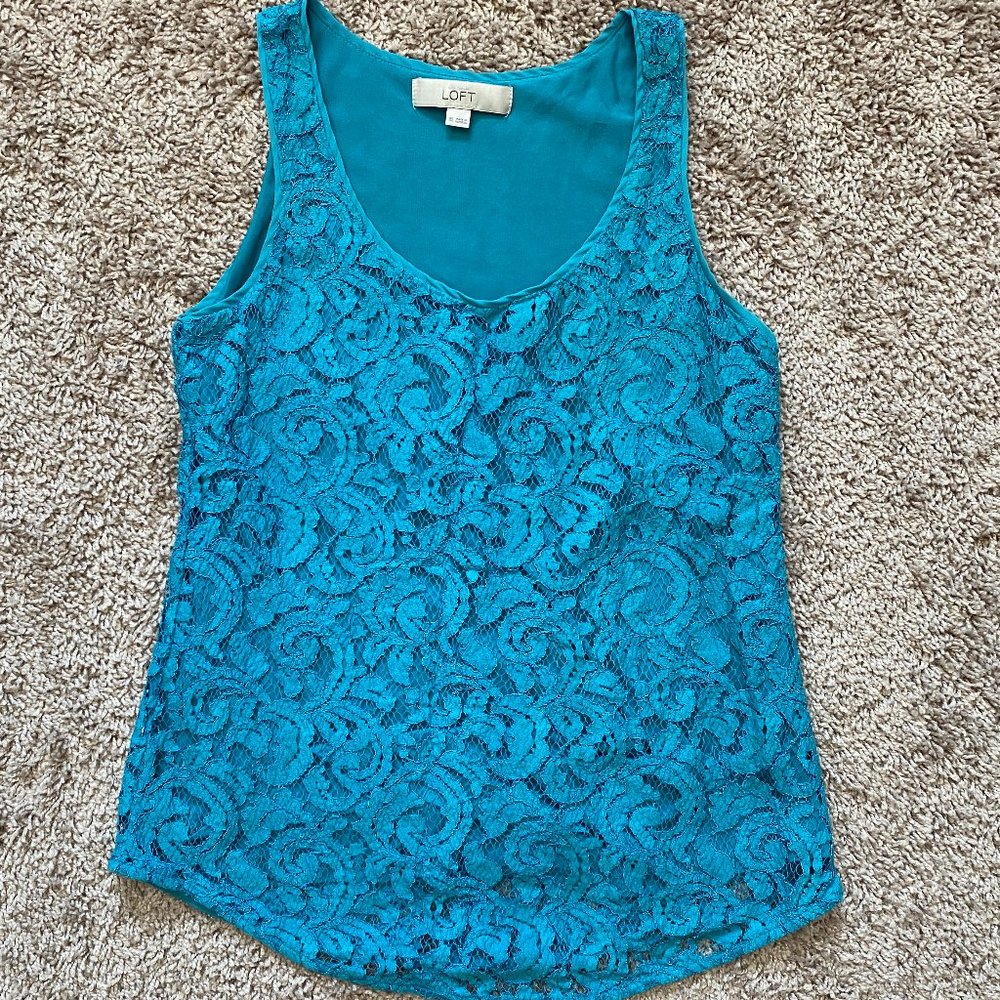 LOFT Teal Tank Top Blouse (Size XS)